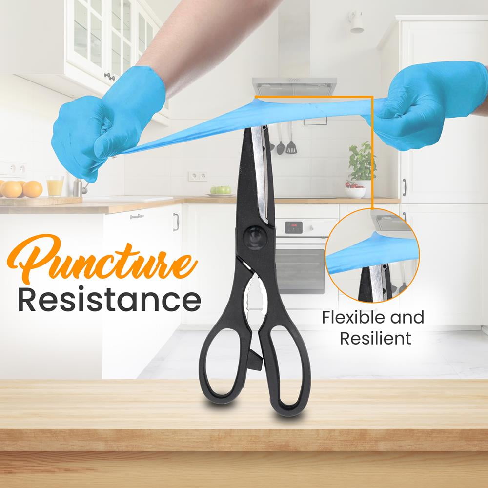 SereneLife 100 Pcs Nitrile Disposable Gloves - Soft Industrial Grade Gloves, Nitrile Gloves 4 Mil Powder-Free, Latex-Free Protective Gloves, Ambidextrous, Soft and Comfortable, Size Medium