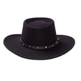 thumbnail image 2 of Sombrero Gambler de Lana Hawk para Hombre Stetson Negro Resistente al Agua, 2 of 5