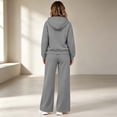 thumbnail image 6 of Teuyenhk Women's 2 Piece Sweatsuits Fall Fleece Lined Matching Lounge Sets Zip Up Hoodies Drawstring Straight Leg Pants Airport Travel Track Suits, 6 of 7