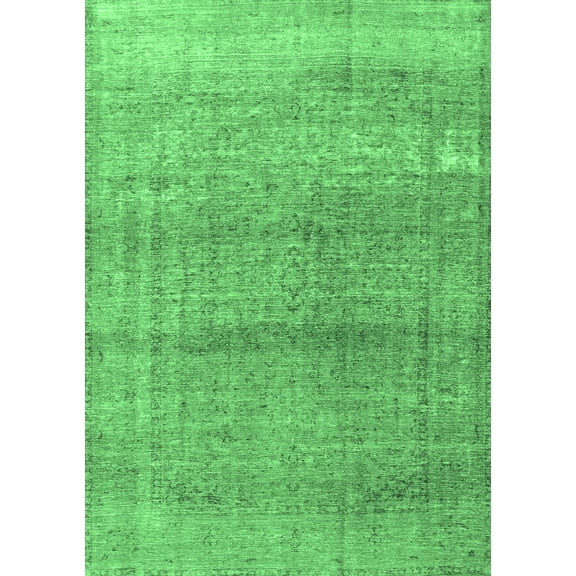 Ahgly Company Indoor Rectangle Persian Emerald Green Traditional Area Rugs, 5' x 7'