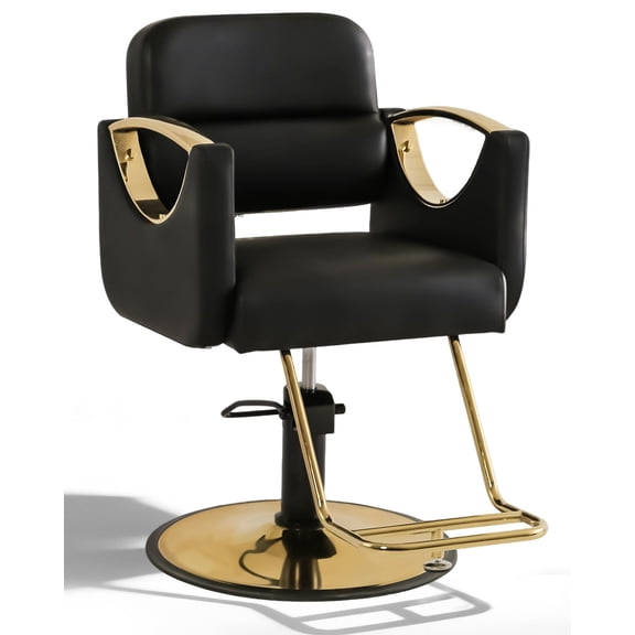 Artist Hand All Purpose Heavy Duty Hydraulic Barber Chair Salon Spa Beauty Hair Styling(Black Gold)