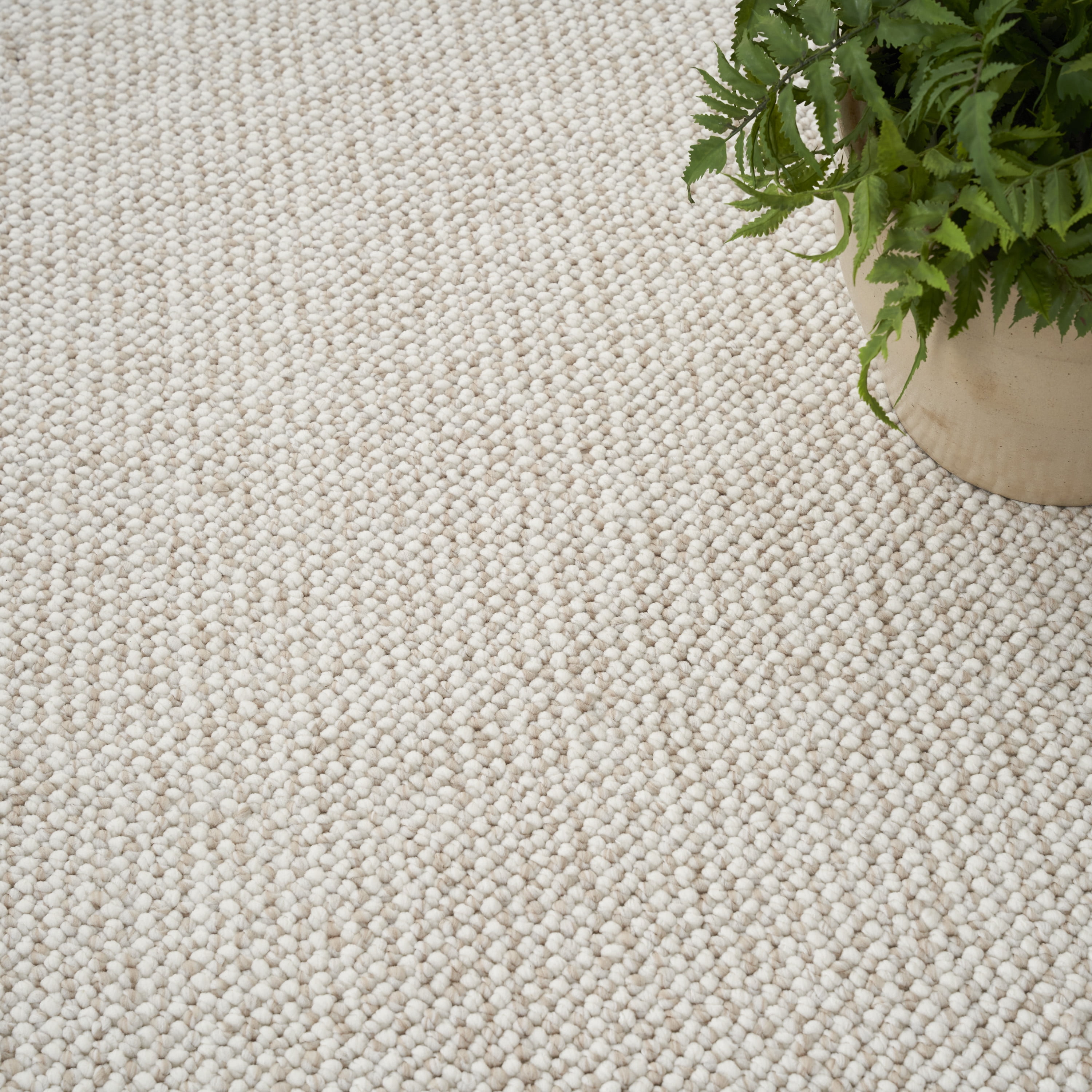Nourison Natural Texture All-over design Ivory Beige 5'3" x 7' Area Rug (5x7)