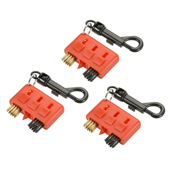 Uxcell 3 in 1 Portable Clip Retractable Dust Groove Cleaner Golf Club Brush Red 3 Pack