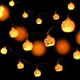 thumbnail image 2 of 2Pcs LED Skeleton Pumpkin Ghost Bat Hanging Fairy String Lights Halloween Decoration String Lamps, 2 of 8