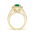 thumbnail image 2 of ANGARA Lab Grown 1.75 Ct Round Emerald Split Shank Ring with Diamond Halo for Women in 14K Yellow Gold (Size-8mm) | May Birthstone, Anniversary, Jewelry Gift for Women | Lab-Grown Emerald Ring, 2 of 5