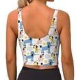 thumbnail image 3 of Haiem Poodle Dog Pattern Womens Sports Bra - U Neck Padded Low Impact Yoga Bra Workout Crop Top Gym Moisture-Wicking Workout Vest -Medium, 3 of 9