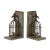 Rustic & Charming Resin Bird Cage Booken'S W/ One Bird In Both Cage