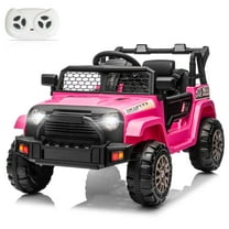 Zimtown Ride On Car Truck, 12V Battery Electric Kids Toy with Remote Control, LED Lights and Realistic Horns, Pink