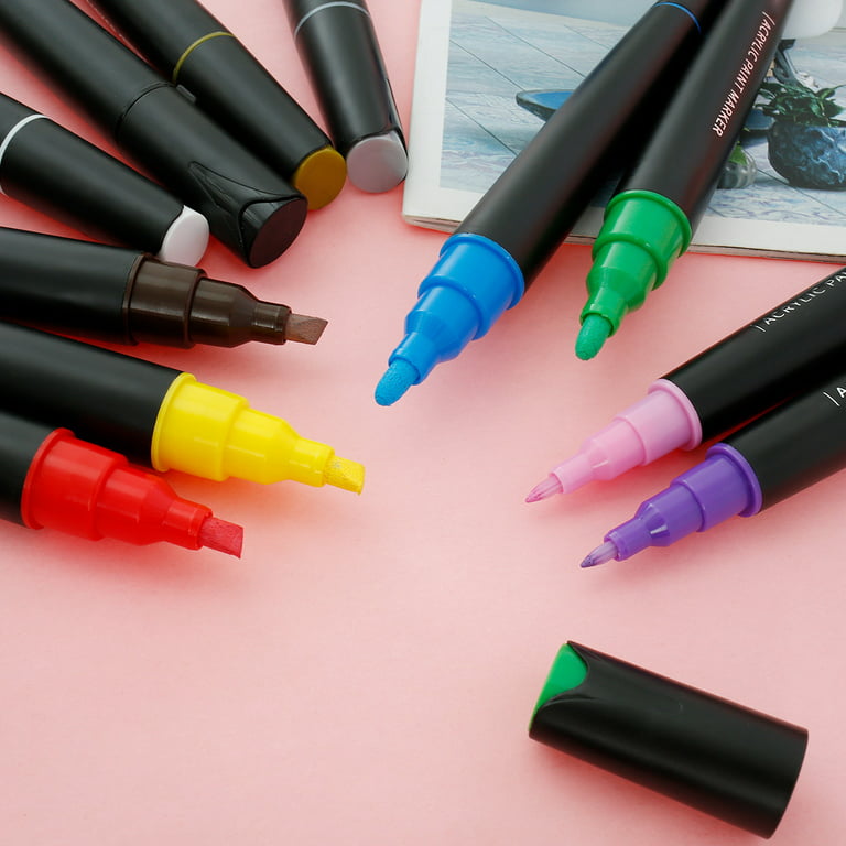 PENGUIN ART SUPPLIES 12 Fine Tip Acrylic Paint Pens - Craft Paint Markers  for Pa