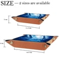 thumbnail image 4 of Women Girls Leather Square Dish Trinket Plate Jewelry Tray for Mothers Day Birthday Gift, Underwater Sea Sharks Pattern, 4 of 6
