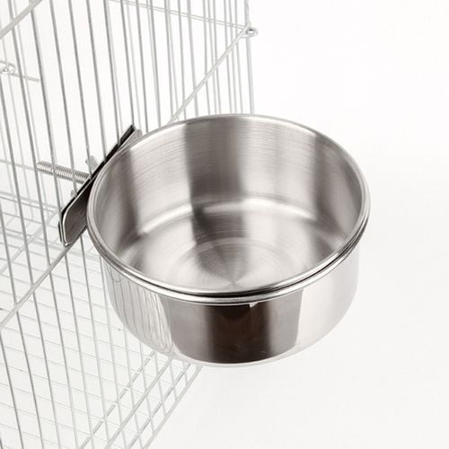 Yaoping Bird Parrot Feeding Cups, Stainless Steel Food Water Bowls Dish