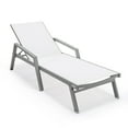 thumbnail image 2 of LeisureMod Marlin Set of 2 Gray Aluminum Lounge Chair & Fire Pit Set – Outdoor Patio Furniture for Backyard, Garden, or Porch, 2 of 21