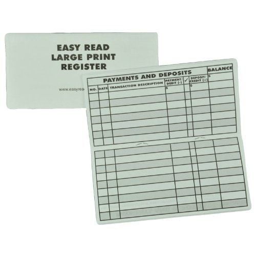 7 EASY TO READ CHECKBOOK TRANSACTION REGISTER LARGE PRINT CHECK BOOK REGISTERS 