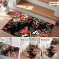 thumbnail image 2 of Rectangle Rug 2x3ft Area Rug, Red Bird Poinsettia Berry Leaf Area Rugs for Living Room Bedroom, Christmas Plant on Black Floor Mat Non-Slip Non-Shedding Carpet Indoor Accent Rugs, 2 of 9