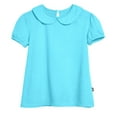 thumbnail image 3 of Made in USA Girls Soft Cotton Jersey Peter Pan Collar Short Sleeve Puff Tee, 3 of 9