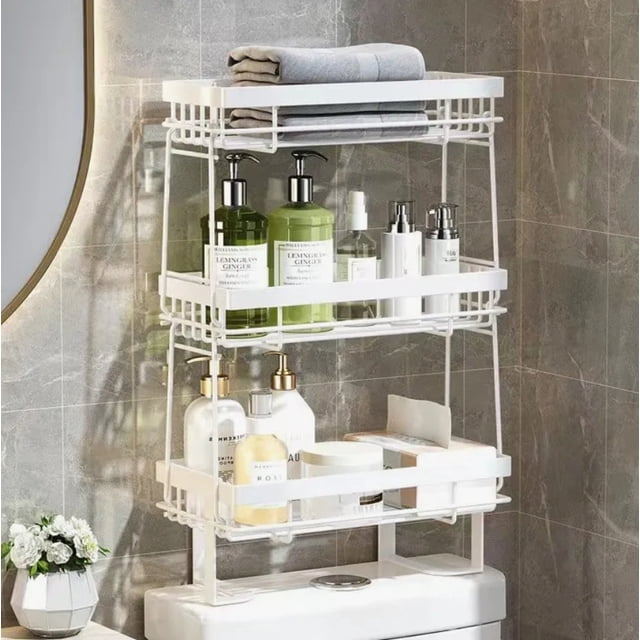 Estante Organizador Para Baño Sobre El Inodoro De 3 Niveles Modelo Blanco
