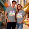 thumbnail image 5 of Mens T-shirts Short Sleeve Easter Graphic T Shirts Couples Funny Vacation Matching Soft Casual Unisex Tees Grey M, 5 of 6