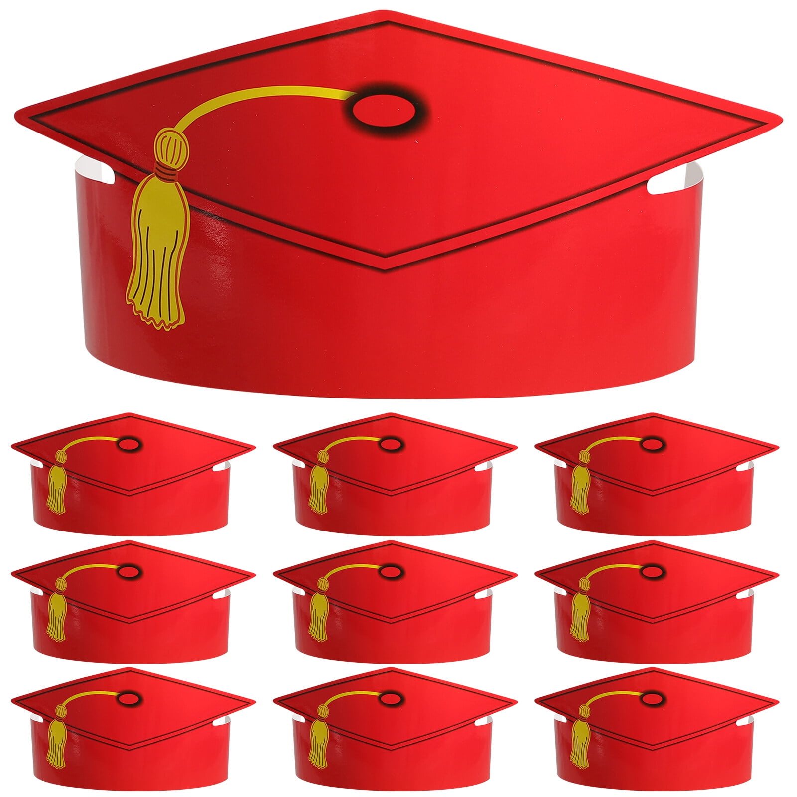NUOLUX 12pcs Paper Graduation Crowns Caps Graduation Paper Hats for Kid Children