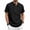 Black B, variant on Men Ribbed Short Sleeve Henley Shirt Partial Button Placket Slim Fit Casual Wear for Street Daily Activities