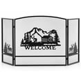 thumbnail image 6 of Amijoy 55" x 29.5" 3-Panel See-Through Metal Fireplace Screen, Foldable Fire Spark Guard Grate with Natural Scenery and Moose Pattern, 6 of 7