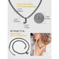 thumbnail image 3 of Collar con cadena de eslabones cubanos Yashi Colgante de letra de acero inoxidable 18+2 pulgadas, 3 of 4