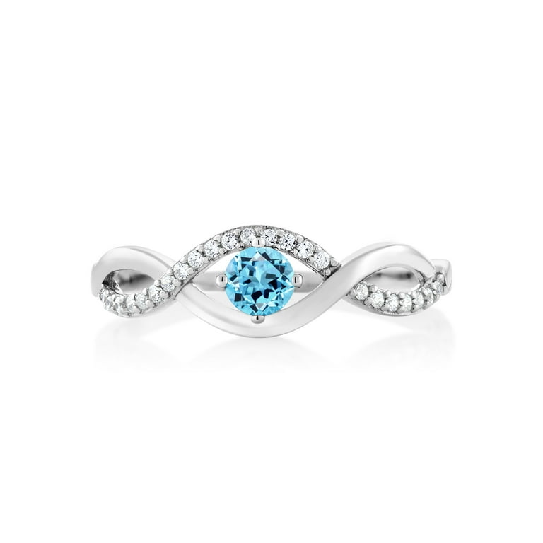 Blue topaz hot sale infinity ring