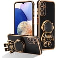 thumbnail image 6 of for Samsung Galaxy A14 5G Case Cute 6D Astronaut Case with Stand Function Luxury Plating Case Cover Slim Fit Soft TPU Shockproof Bumper Protective Electroplated Case for Girls Boys,Black, 6 of 12