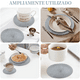 thumbnail image 2 of Manteles Individuales Redondos con 6 Piezas y Portavasos 6 Pieza Posavasos para Comedor Antideslizantes Xtellar gris, 2 of 4