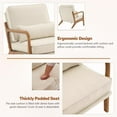 thumbnail image 6 of Lecut Linen Fabric Accent Chair with Arm Mid Century Modern Lounge Reading Chair with Wood Frame Comfy Leisure Chair with Pillow and Cushion for Living Room, Bedroom,Balcony Beige, 6 of 8