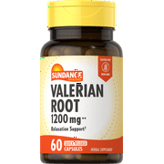 Sundance Vitamins Valerian Root Capsules, Relaxation Support 1200mg, 60ct, 2 Pack