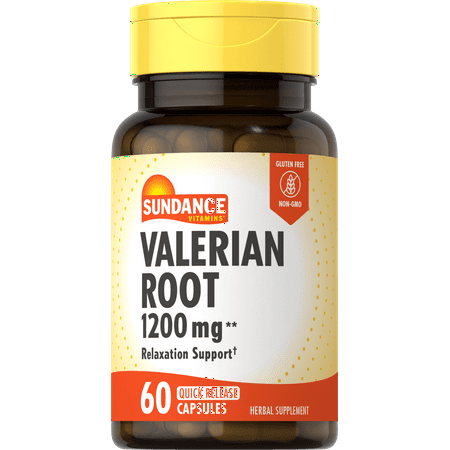 Sundance Vitamins Valerian Root Capsules, Relaxation Support 1200mg, 60ct, 2 Pack