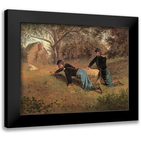 Homer, Winslow 14x12 Black Modern Framed Museum Art Print Titled - The Last Goose At Yorktown