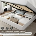 thumbnail image 5 of iPormis Queen Size Bed Frame with Lift up Storage & Wingback Headboard, Upholstered Velvet Bed Frame with Storage,  Hydraulic Storage,White, 5 of 9