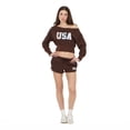 thumbnail image 2 of Forever 21 Women's Americana Off Shoulder Fleece Sweatshirt, Sizes XXS-XXL, 2 of 7