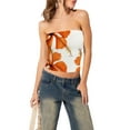 thumbnail image 2 of Baby Sweetie Women's Strapless Tube Top Flower Pattern Backless Bandeau Crop Tank Top Off Shoulder Cami Shirts, 2 of 6