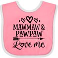 thumbnail image 3 of Inktastic Mawmaw and Pawpaw Love Me Girls Baby Bib, 3 of 4
