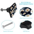 thumbnail image 3 of White Daisy Flowers Crystal Glass Cabinet Knobs 4 Pcs Drawer Handles for Kitchen Cabinets Dresser Cupboard Wardrobe, 3 of 7