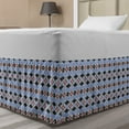 thumbnail image 1 of Mosaic Bed Skirt, Abstract Geometric Shapes in Traditional Ottoman Ceramic Tiles Effect, Elastic Bedskirt Dust Ruffle Wrap Around for Bedding Decor, 4 Sizes, Lavender Blue Pastel Pink, by Ambesonne, 1 of 2