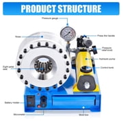 High Pressure Hose Crimping Tool, Portable Hydraulic Crimper with 8 Dies, 0.39-1.22 Diameter Capacity for Industrial Use