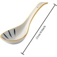 thumbnail image 5 of Cuchara de sopa japonesa grande de 8,6 pulgadas, mango largo, cucharas de sopa asiáticas de cerámica, cucharas de porcelana., 5 of 5