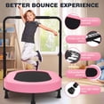 thumbnail image 2 of Foldable Trampoline, Mini Rebounder Trampoline with Adjustable Handle, Exercise Trampoline, Parent-Child Kids Twins Trampoline Max Load 220lbs, 2 of 6