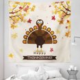 thumbnail image 1 of Turkey Tapestry, Fall Season Illustration Holiday Theme Abstract Autumn Celebration, Fabric Wall Hanging Decor for Bedroom Living Room Dorm, 5 Sizes, Brown Orange Yellow, by Ambesonne, 1 of 1