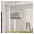 thumbnail image 4 of 17" Chrome Crystal Chandelier, Modern 4-Light Pendant Light, Adjustable Height Hanging Fixture for Dining Room, Living Room, Kitchen - E26 Base (No Bulbs), 4 of 6