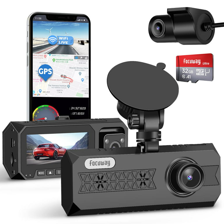 Dash Cam Front And Rear 4K Built-in 5GHz WiFi, Focuway T5 Dash camera –  focuway
