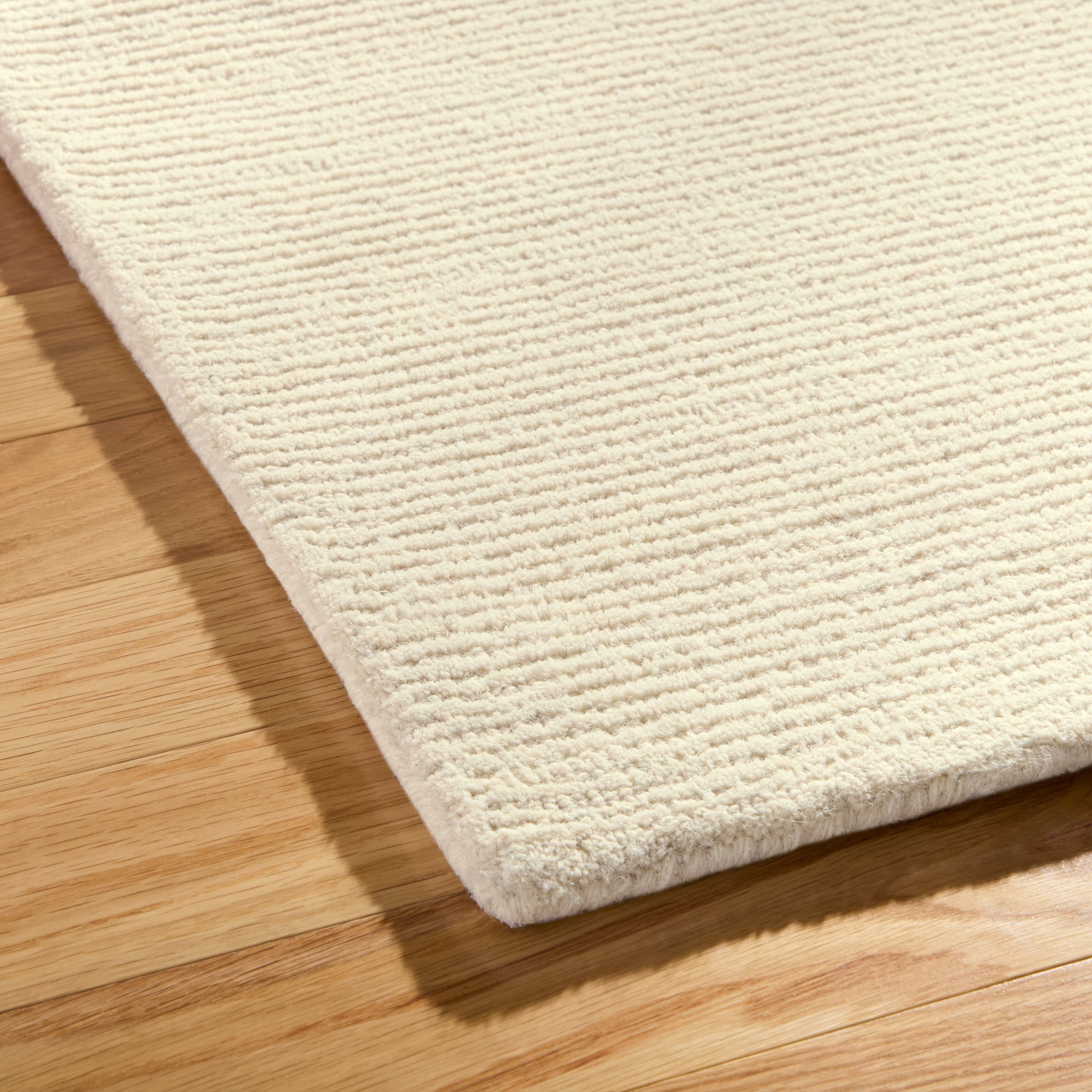 TOWN & COUNTRY LUXE Rita Ribbed Textured Hand Tufted 100% Wool Area Rug, Taupe/Ivory, 8"x10"