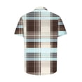 thumbnail image 5 of Awdenio Mens Shirts Casual Plaid Turndown Collar Poket Casual Short Sleeve Buttons Shirt Stretchy, Comfortable Fit for Summer, 5 of 6