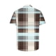 thumbnail image 5 of Blusa y camisa de manga corta con cuello vuelto para hombre, camisa informal con botones y estampado a cuadros, de manga corta y solapa., 5 of 6