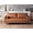 brown, variant on Faux leather Mid Century Modern Couch with Bolster Pillows