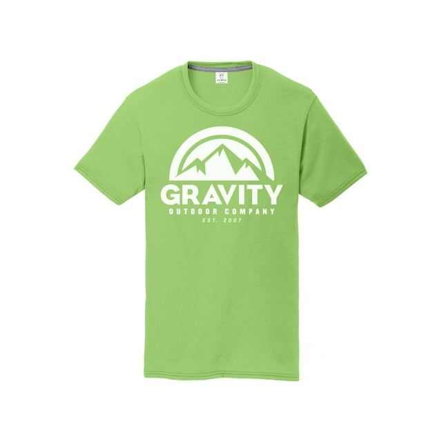 Gravity Outdoor Co. T-Shirt de Performance pour Jeunes - Logo Blanc - Lime - Grand