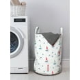 thumbnail image 3 of Nautical Laundry Bag, Marine Lighthouse Dolphins Jumping Sharks in the Sea Swimming Yachts, Basket with Handles Drawstring Closure for Laundromats, 13" x 19", Grey Dark Coral White, by Ambesonne, 3 of 4